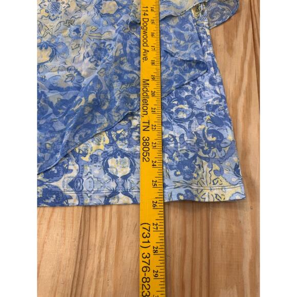 Hearts of Palm Women's Tropical Forest Print Knit Top Front Beads Size Large - Picture 8 of 9